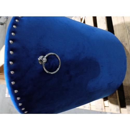 Baxton Studio Bethel Glam and Luxe Navy Blue Velvet Fabric Upholstered Rolling Accent Chair  ( the  polyurethane wheels is broken see the pictures)