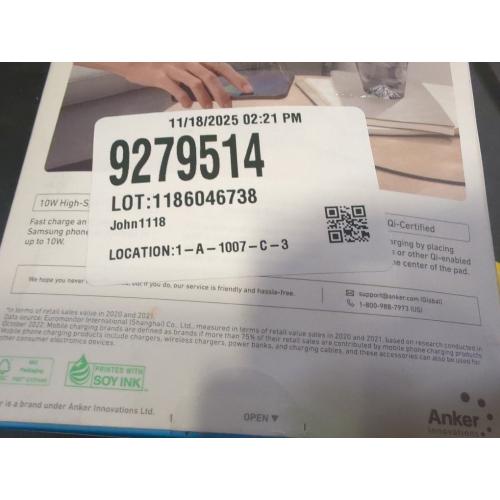 Anker 10W Wireless Charging Pad with 4' Cable and 18W Wall Charger - Black