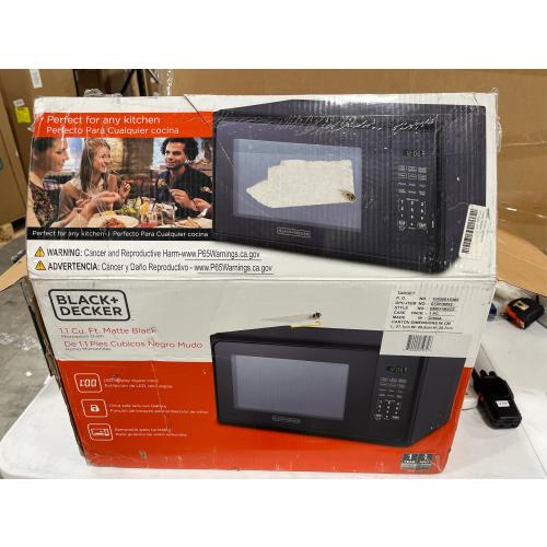 BLACK DECKER 1.1 cu ft 1000W Microwave Oven - Stainless Steel Black