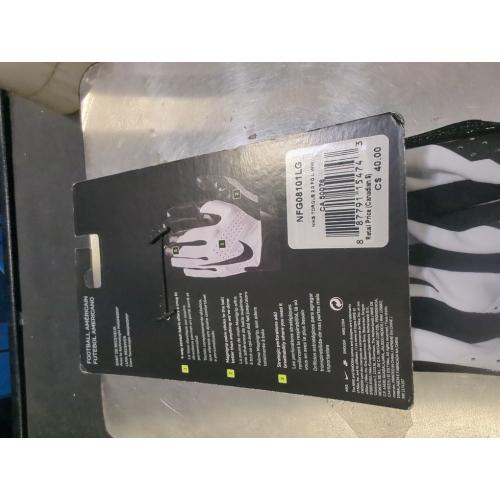 White & Black Size Large Nike Youth Torque 2.0 Receiver Gloves