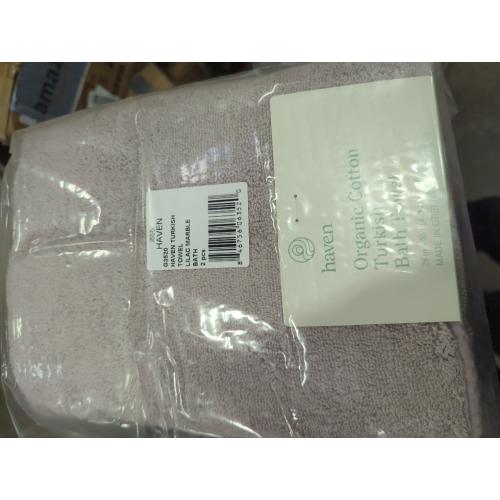 Haven Turkish Towel Lilac Marble Bath 2pc