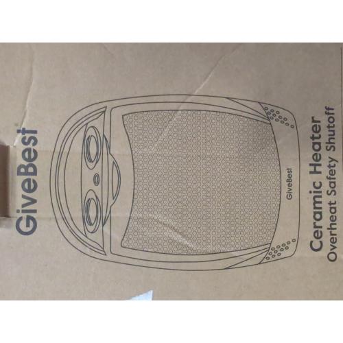 Silver GiveBest Portable Electric Space Heater with Thermostat, 1500W/750W Safe and Quiet Ceramic Heater Fan, Heat Up 200 Square Feet for Office Room Desk Indoor Use, Silver