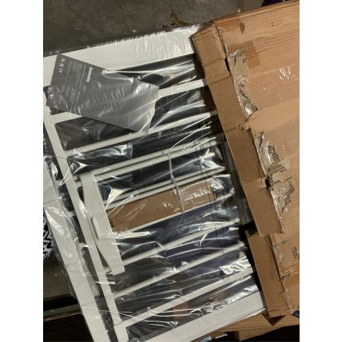 BABELIO New Version Baby Gate with Cat Door Adjustable,29-40 Metal Pet Door for Stairs & Doorways,Pressure Mounted,No Tools Needed,White