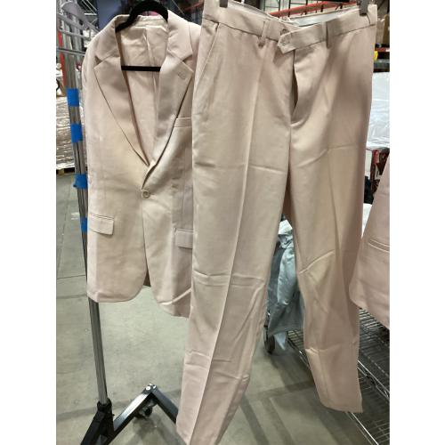 SIZE L  Men's 3 Piece Solid Suit Set, One Button Slim Fit Jacket Vest Pants