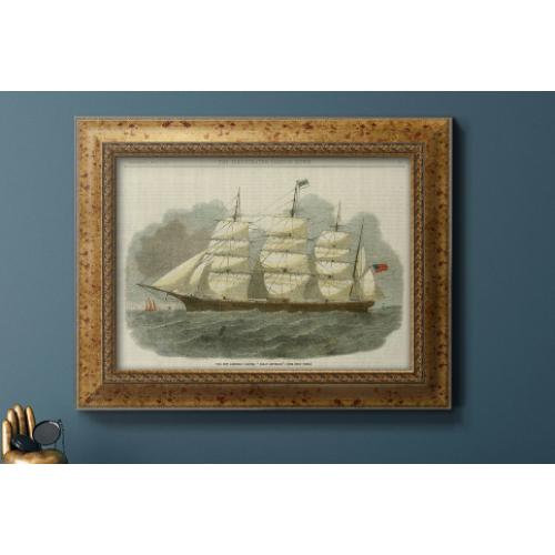 Antique Clipper Ship IV Gold Frame Large