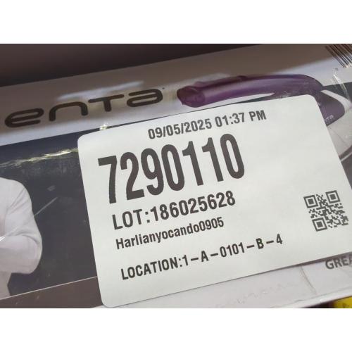 Rowenta Travel Iron, Pro Compact Stainless Steel Soleplate Hand Held Steamer Iron for Clothes, 200 Microsteam Holes, 1000 Watts Ironing, Fabric Steamer, Dual Voltage, Mini Iron, Purple, DA1560