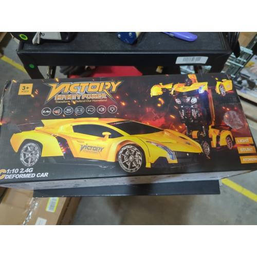 Victory Infinity Power 1:10 Big Size Transform RC Car, Gesture Sensing Transformation 2.4GHz Remote Control Car, One Button Deformation to Robot with LED Lights, Transforming Toy Cars Gift for Kids Age 8-12 Years Old Boys
