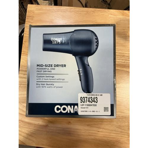 Conair 1875 Watt Mid Size Styler Dryer Blue