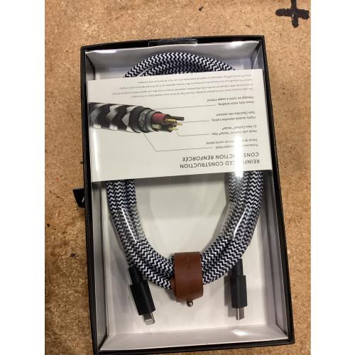 Native Union Belt Cable XL - 10ft Ultra-Strong Reinforced Durable USB-C to Lightning [MFi Certified] Charging Cable with Leather Strap for iPhone/iPad (Zebra)