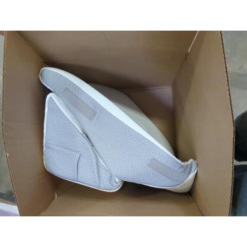 Ruqmuis Bed Wedge Pillow for Sleeping, 9&12 Inch Adjustable Wedge Pillow Set for After Surgery, Triangle Pillow for Back Pain Relief, Leg Support, Acid Reflux, Gerd, White/Grey