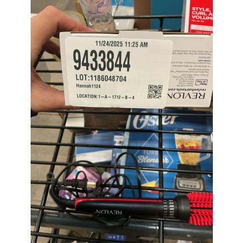 REVLON New and Improved SmoothStay Coconut Oil-Infused Heated Hair Styling Brush | 1” Barrel for Voluminous, Shiny Results (Black/Red)