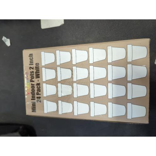 White 2 Pack of 24 Youngever 24 Pack 2 Inch Mini Plastic Planters, Indoor Flower Plant Pots, White Gardening Pot with Drainage - NO Plant Included