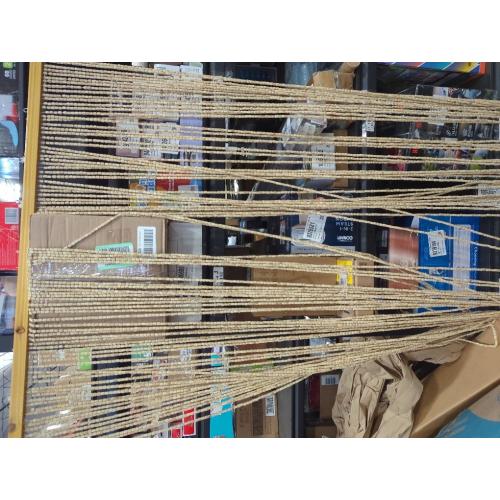 90 Strands Beaded Curtain for Doorways -35.5x79- Handmade Natural Beaded Curtains，Boho Doorway Wood and Bamboo Bead Curtain-As Insect Screen/Room Divider-Beige