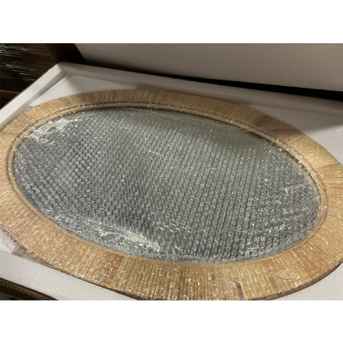 Rattan Mirror,Oval Boho Bathroom Mirror for Wall,20x30 Wicker Vanity Mirror for Nursery Décor,Coastal Farmhouse Wood Mirror for Bedroom Entryway Living Room