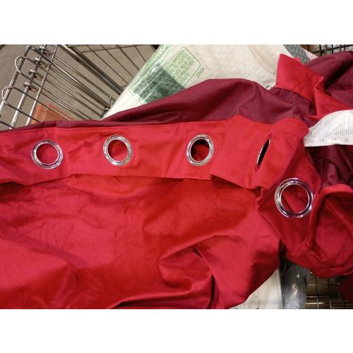 Set of 2 Jeannie Blackout Curtain Panels, Energy Saving, Blocks Noise (Red, 63 Long)