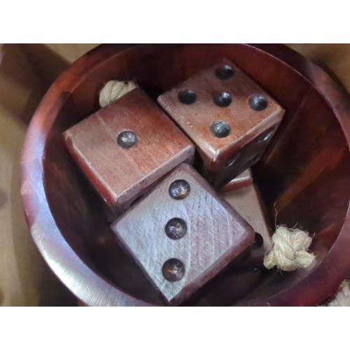 Yardzee, Farkle & 20  Games - Light-Weight Yard Dice Game Set (All Weather) with Wood Bucket, 5 Score Cards, and Marker