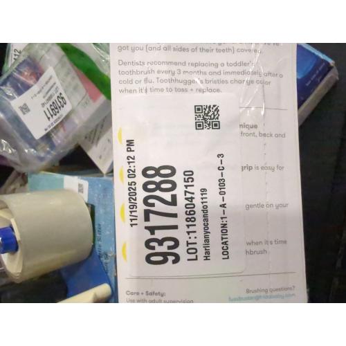 Frida Baby Triple-Angle Toothhugger Training Toddler Toothbrush | Toddler Toothbrush 2 Years and Up, Cleans All Sides at Once | Blue