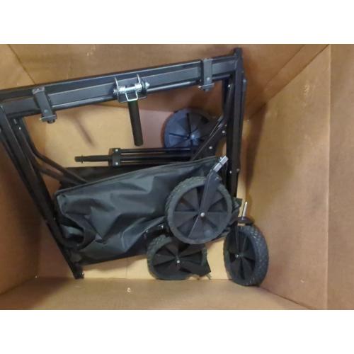 Color Black Wagons Carts Foldable, Collapsible Wagon with Wheels — Durable Foldable Wagon for Groceries,Picnic & Pets