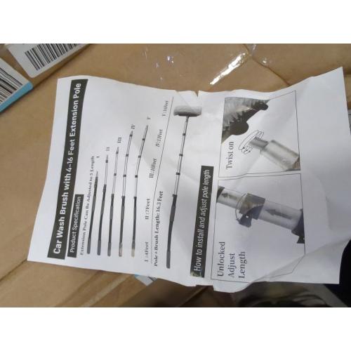 Car Wash Brush With 4-16ft Extension Pole