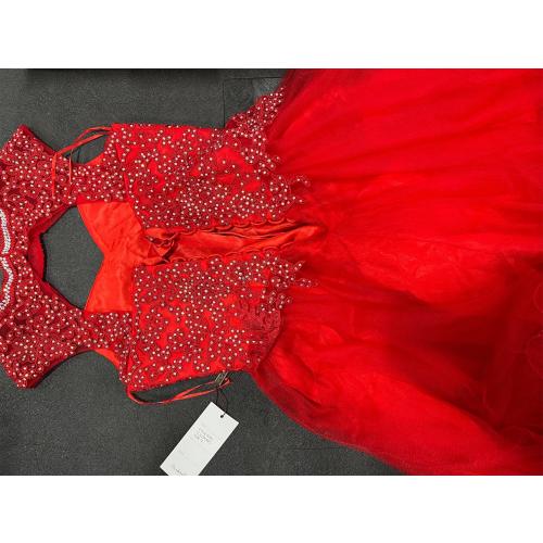 Cinderella Couture USA Stone Tulle Party Dress with Halter Lace.(Size 10).