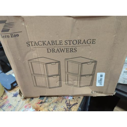 Vtopmart 4 Pack Clear Stackable Storage Drawers,9.7 High Plastic Organizers Bins for Skincare, Bathroom Supplies,Ideal for Cabinet,Undersink,Vanity,Kitchen,Pantry Organization