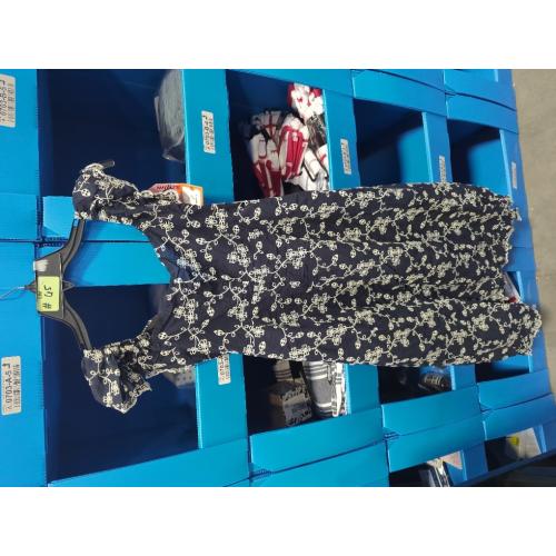 Size M Women's Square Neck Floral Print Vintage Ruffle Dress