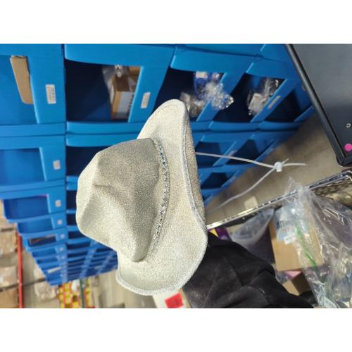 MBMSHEGH Cowgirl Hat Cowboy Hats for Women Fluffy Feather Brim Cowboy Hat for Bachelorette,Cosplay Fancy Dress Dress-up Party