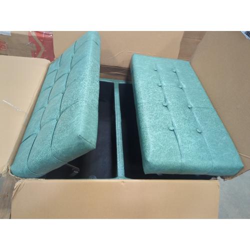 Color Green Jade Square Leather Ottoman with Storage, Faux Leather Coffee Table with Lift Top,Large Upholstered Footrest Stool Toy Box Storage Bench for Bedroom Living Room,