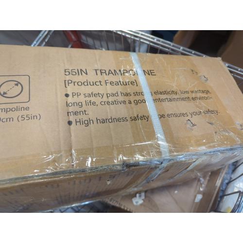 Size 55IN 6FT  Trampoline 55IN 6FT Toddler Trampoline for Kids Indoor Outdoor Play for Kids Trampoline Basketball Hoop Attachment with Enclosure Net Easy to Assemble Outdoor Indoor Trampoline