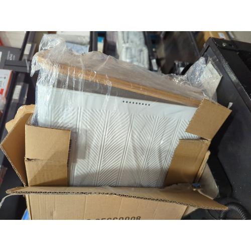 Extra Large Bread Box for Kitchen Countertop Corner Breadbox for Homemade Bread Metal White Diagonal Stripe Pattern Embossed Storage Container Bin with Bamboo Lid Fits 2 Loaves of Bread