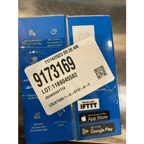 2 packs WYZE Smart 15 Amp Programmable Touch and Push Button Light Switch, White (2 -Packs)