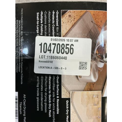 All-Clad Premium Reversible Dish Drying Mat for Kitchen: 16 x 28 Ultra-Absorbent, Long-Lasting, No Condensation, and Oversized for Large Pots and Pans - 2 Pack, Titanium