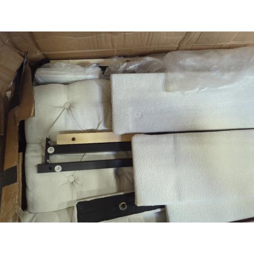White Queen Curled Bed Frame Diamond Pattern
