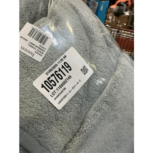 3 pcs Haven Organic Cotton Terry Bath Towel in Harbor Mist Grey