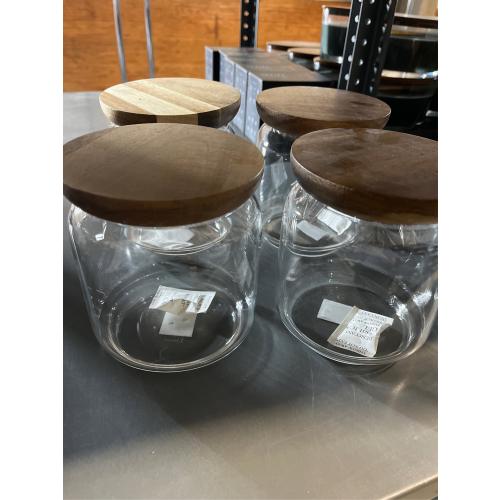 Our Table 38 Oz. Glass Canister with Acacia Lid - set of 4