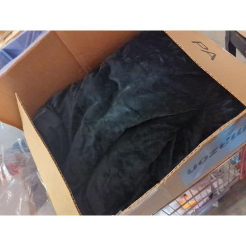 Fredsure Distressed Velvet Comforter Set, 5 Pieces Black Queen, Distressed Velvet Face and Brushed Microfiber Reverse