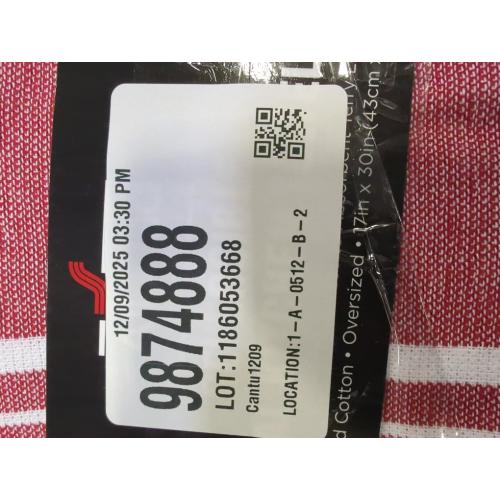 All-Clad Striped Dual Kitchen Towel in Chili 3pk