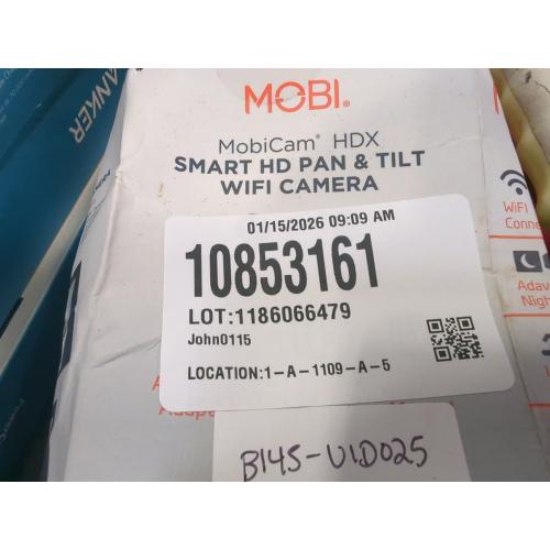 MOBI - Cam HDX Smart HD Pan & Tilt Wi-Fi Baby Monitoring Camera with 2-way Audio and Powerful Night Vision - White