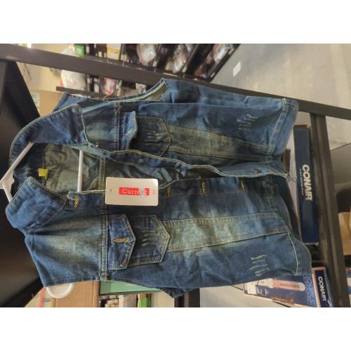 Size 3XL Women's Casual Denim Waistcoat Frayed Sleeveless Ripped Jacket Vest with Pockets