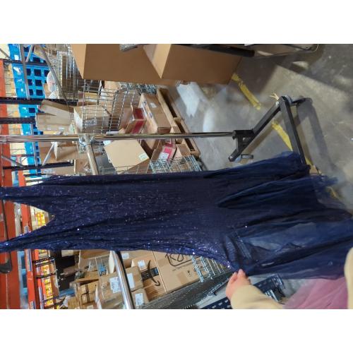 Size S/L Updated Women's Double V Neck Long Sequined Mermaid Dress Formal Dress Bridesmaid Party Dress
