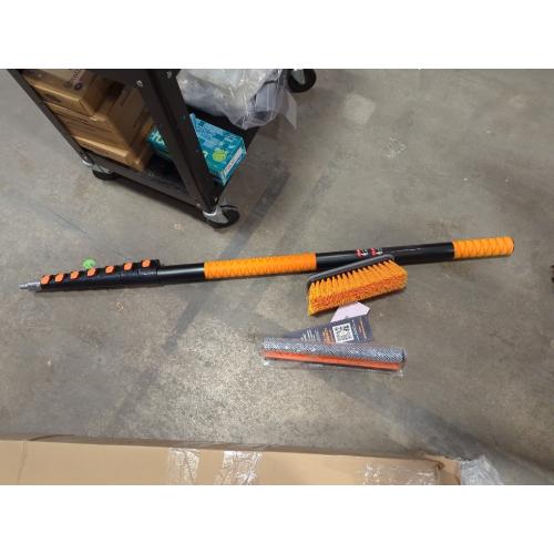 5-24 ft Long Telescoping Extension Pole // Multi-Purpose Extendable Pole with Universal Twist-on Metal Tip // Lightweight and Sturdy // Best Telescopic Pole for Painting, Dusting and Window Cleaning