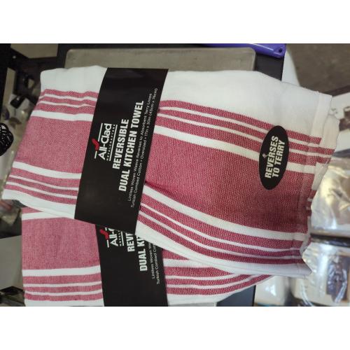 2pk All-Clad Striped Dual Kitchen Towel in Chili