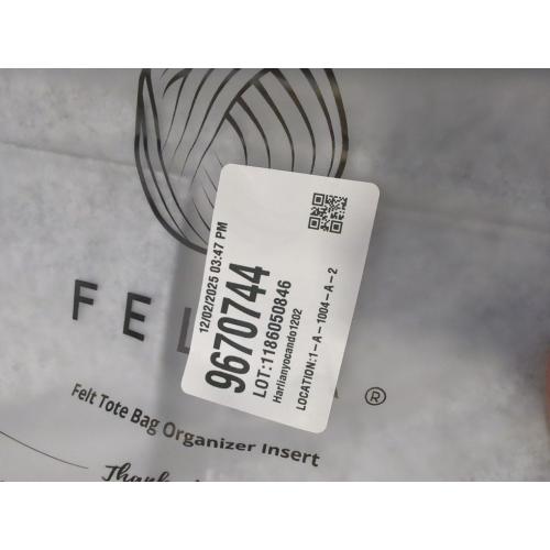 11 inch Soft Grey Felt Tote Organizer Insert for Purses, Backpacks, and Tall Totes