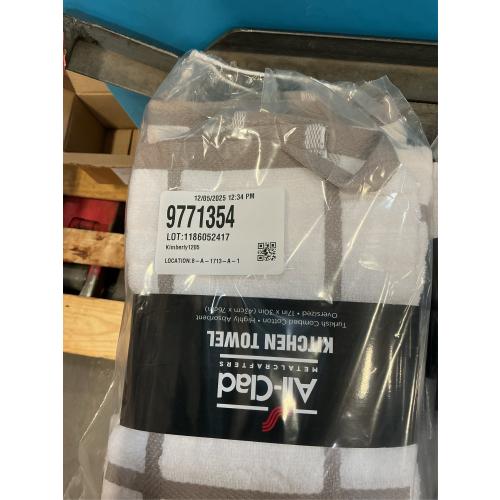 All-Clad Checked Kitchen Towel: Highly Absorbent, Super Soft Long Lasting - 100% Cotton, 17x30 Tea Towel for Cleaning & Drying Dishes, Pans, Glassware, or Countertops, (1-Pack), Titanium Gray