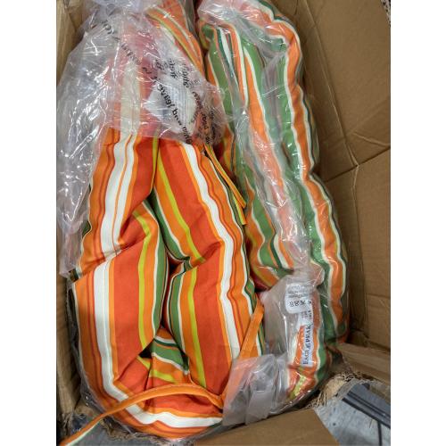 EAGLE PEAK Tufted Outdoor/Indoor Seat/Back Chair Cushions, Set of 2, 42'' x 21'', Rainbow