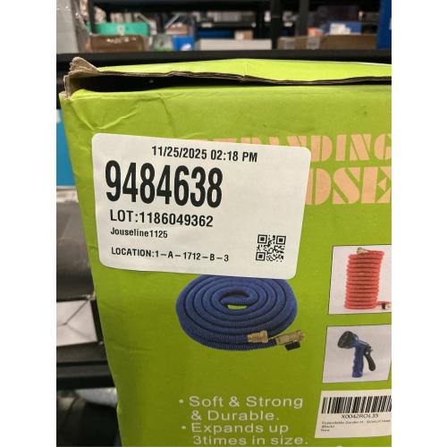 Garden Hose 100 ft, 2025 New Flexible Water Hose 100ft With 10-Pattern Spray Nozzle, Lightweight Hose Pipe, Durable, Kink-Free, Leak-Proof Solid Brass Fittings, Black