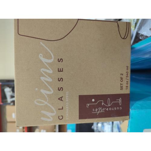 Gusto Nostro Stainless Steel Wine Glass - 18 oz - Cute, Unbreakable Wine Glasses for Travel, Camping and Pool - Fancy, Unique and Cool Portable Metal Wine Glass for Outdoor Events, Picnics (Set of 2)