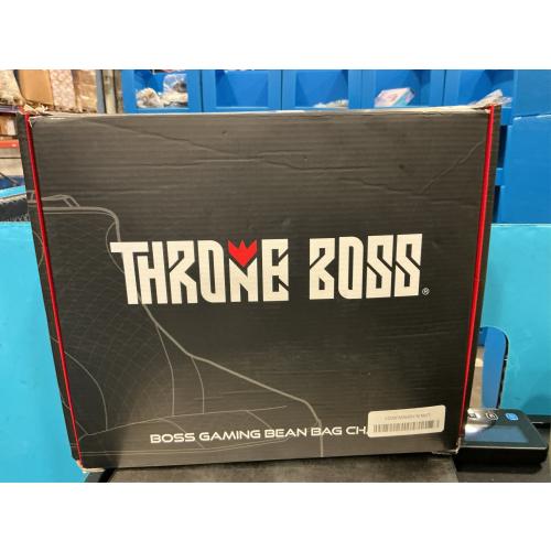 Throne Boss Gaming Bean Bag Chair for Adults with High Back – Large Floor Gaming Chair, Easy to Clean Oxford 420D Fabric, Large Side Pockets, Headphone Hanger – COVER ONLY Add 350 Liters Beans (Black)