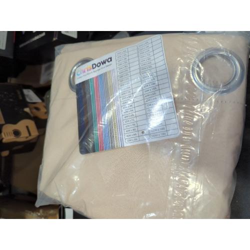 ChrisDowa 100% Blackout Curtains 72 inch Long for Bedroom with Black Liner, 2 Thick Layers Total Blackout Thermal Insulated Grommet Window Curtains 2 Panels Set (Beige, 42 x 72 Inch)