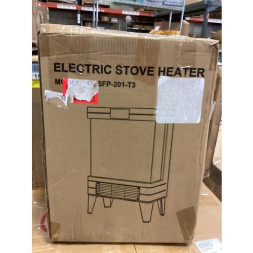 Electric Fireplace Stove Heater - Freestanding Fireplace Heater for Indoor Use with Realistic 3D Flame, Adjustable Thermostat & Remote, Quiet, Timer for Living Room and Bedroom